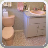 Pink Toilet & New Vanity